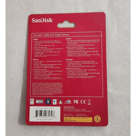SanDisk Cruzer USB 2.0 Flash Drive 8 GB Brand New - Picture 3 of 3